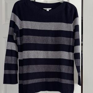 Market & Spruce Navy and White Striped Sweater